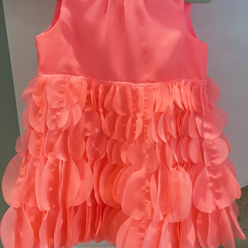 Coral ruffle dress 18m